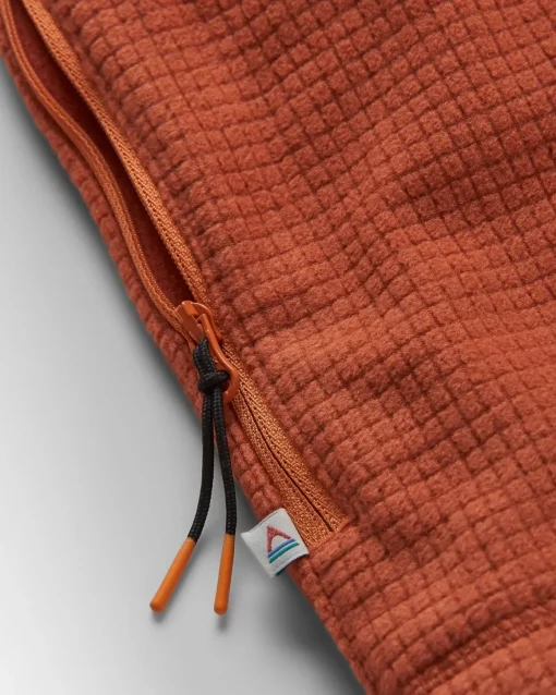 Point Recycled Grid Polar Fleece Hoodie - Baked Clay
