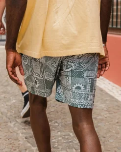 Porto Recycled All Purpose Swim Shorts - Vintage Patchwork Dark Forest