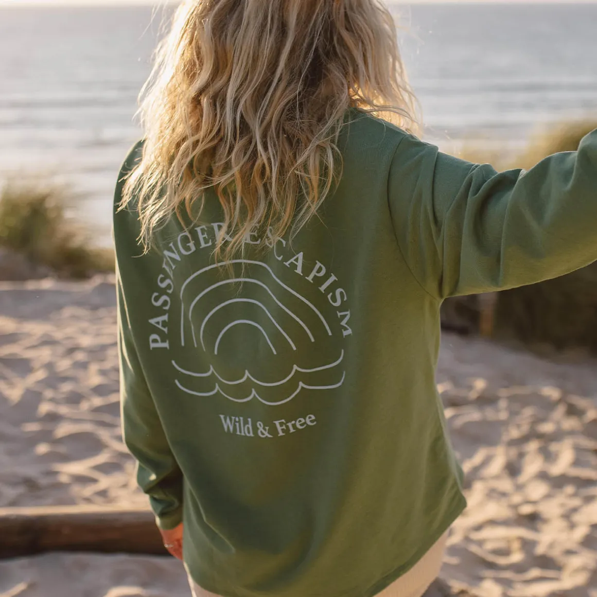 Rainbow Recycled Cotton Oversized Sweatshirt - Dark Ivy