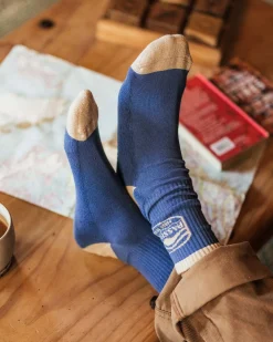 Rambler Organic Midweight Crew Socks - Moonlight Blue