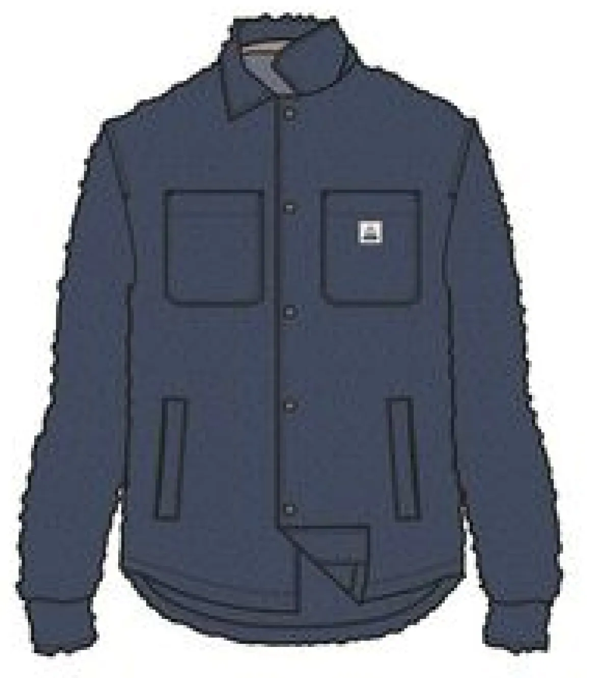 Rappel Recycled Sherpa Oversized Shirt - Dark Denim