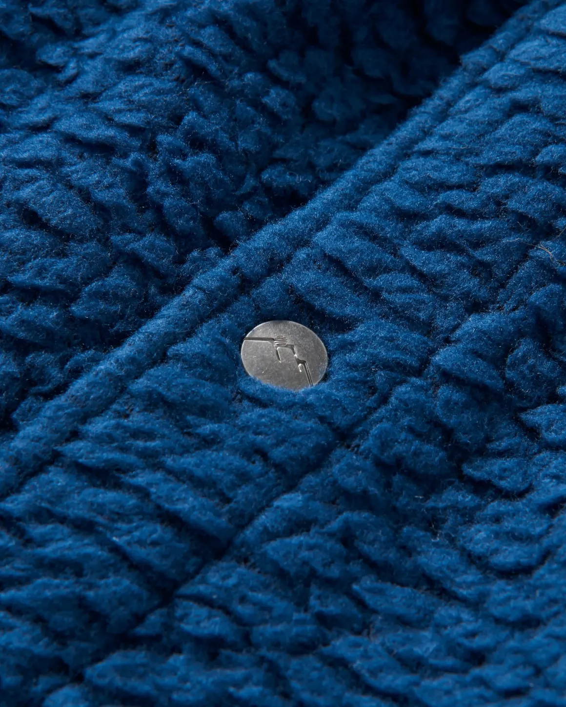 Rappel Recycled Sherpa Oversized Shirt - Dark Denim