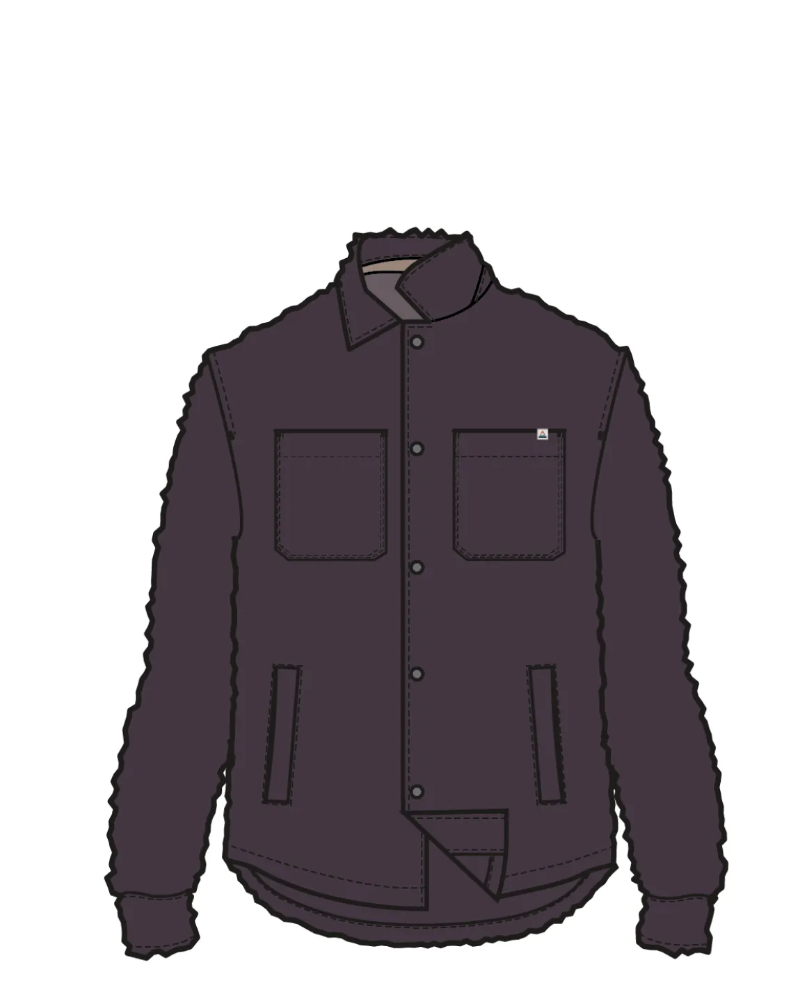 Rappel Recycled Sherpa Oversized Shirt Jacket - Deep Plum