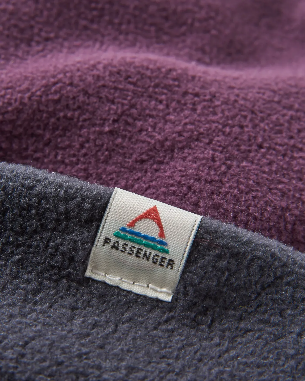 Recycled Polar Fleece Beanie - Deep Plum/Charcoal