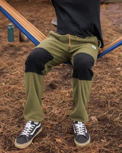 Recycled Polar Fleece Jogger - True Black/Khaki Green