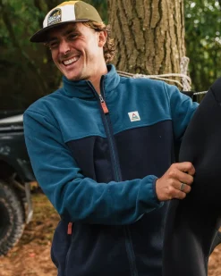 Ridge 2.0 Full Zip Recycled Polar Fleece - Tidal Blue/Rich Navy
