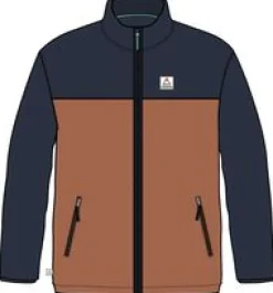Ridge 2.0 Full Zip Recycled Polar Fleece - Rich Navy/ Burnt Orange