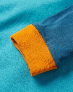 Riser Recycled Cotton Long Sleeve T-Shirt - Atlantic Blue