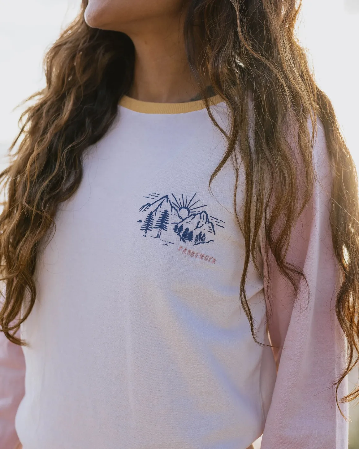 Riser Recycled Cotton Long Sleeve T-Shirt - Birch