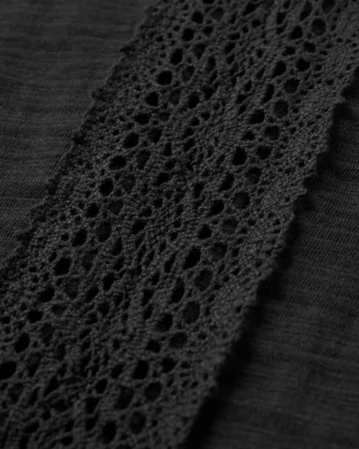 Rivergate Recycled Cotton Long Sleeve Top - Black