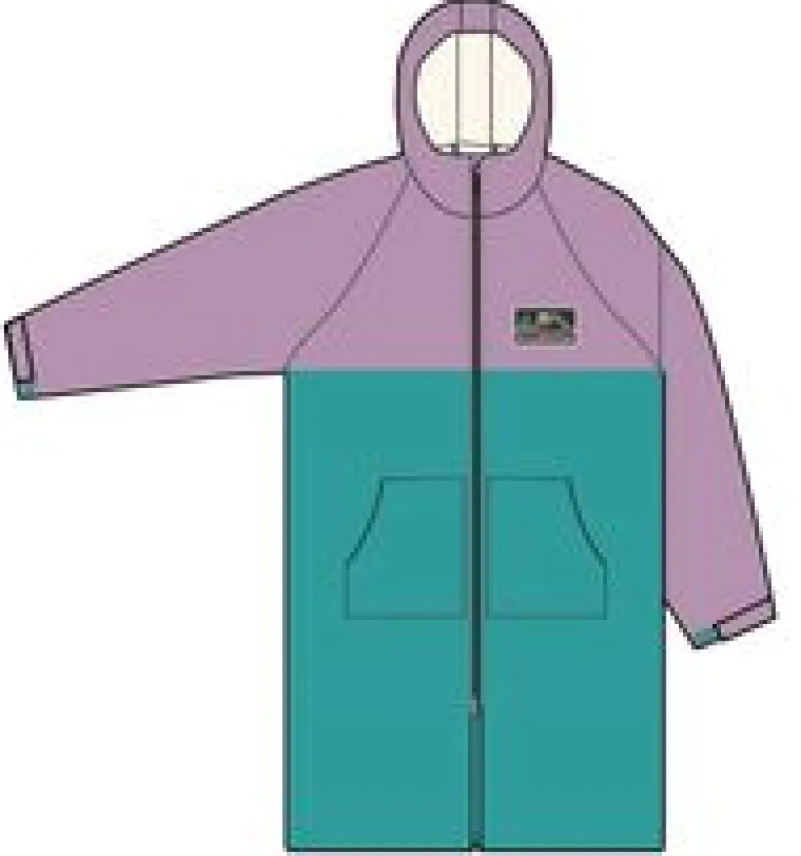 Roaming Recycled Sherpa Lined Changing Robe - Viridian Green/Orchid