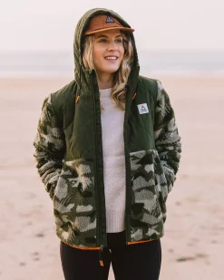 Sefton Recycled Deep-Pile Sherpa Full Zip Fleece - Fir Tree