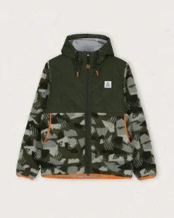 Sefton Recycled Deep-Pile Sherpa Full Zip Fleece - Fir Tree