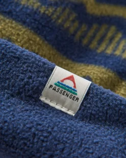 Set Off Recycled Polar Fleece Beanie - Mountain Geo Khaki Green/Rich Navy