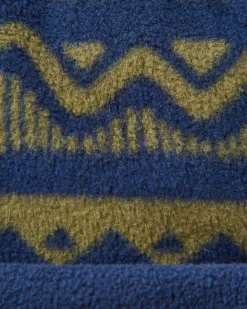 Set Off Recycled Polar Fleece Beanie - Mountain Geo Khaki Green/Rich Navy