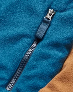 Set Off Recycled Polar Quarter Zip Fleece - Toffee/Blue Steel