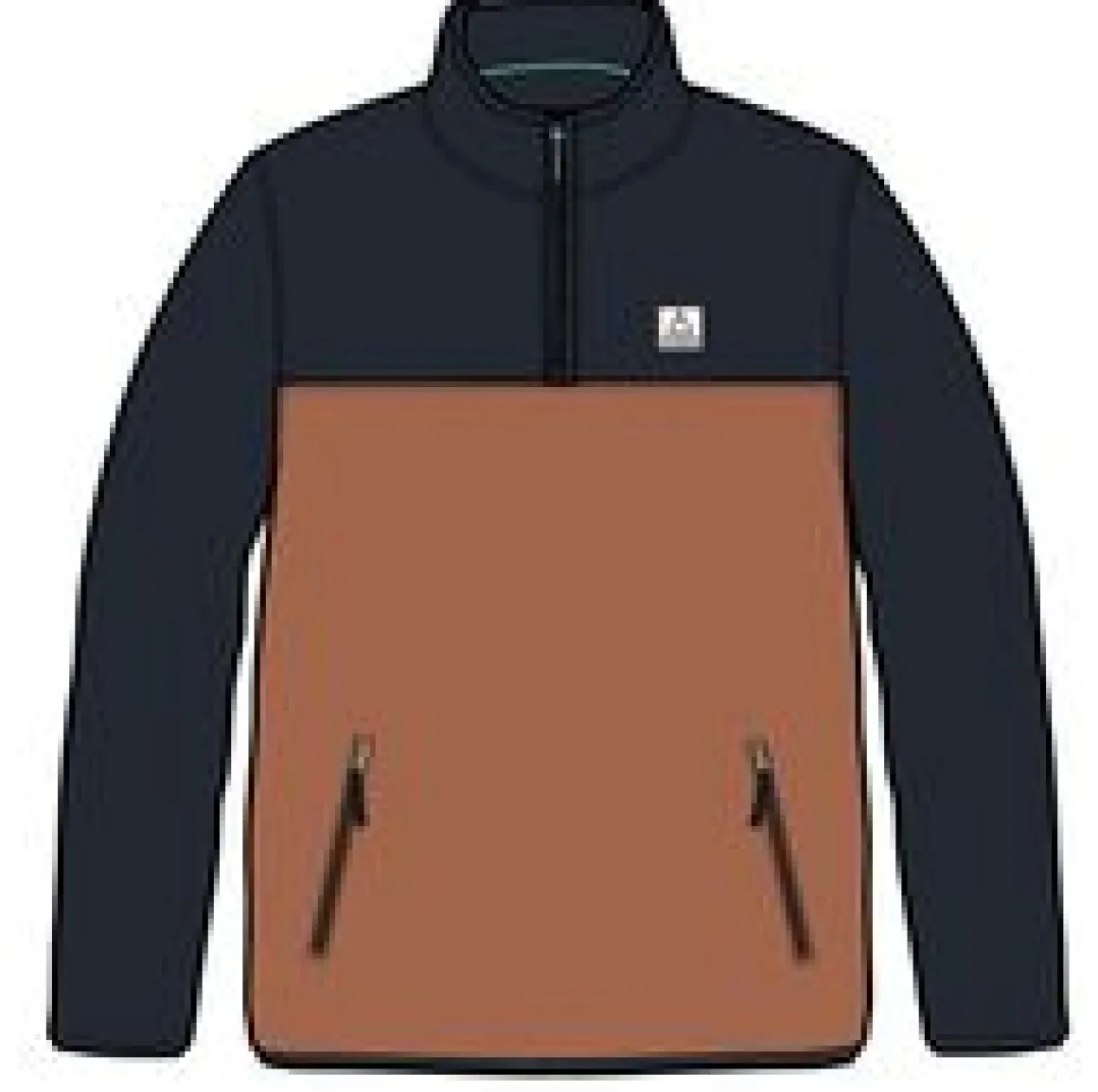 Set Off Recycled Polar Quarter Zip Fleece - Rich Navy/ Burnt Orange