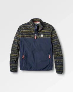 Set Off Recycled Polar Quarter Zip Fleece - Mountain Geo Khaki/Rich Navy