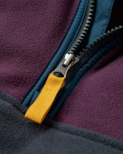 Set Off Recycled Polar Quarter Zip Fleece - Deep Plum/Charcoal