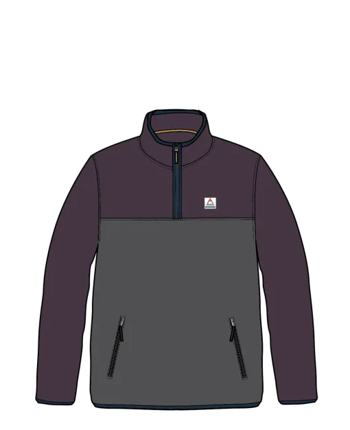 Set Off Recycled Polar Quarter Zip Fleece - Deep Plum/Charcoal