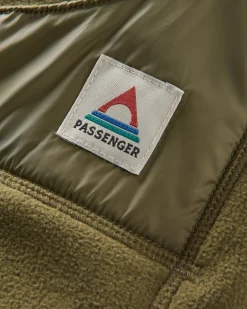 Snow Lodge Recycled Polar Fleece Hood - Khaki Green