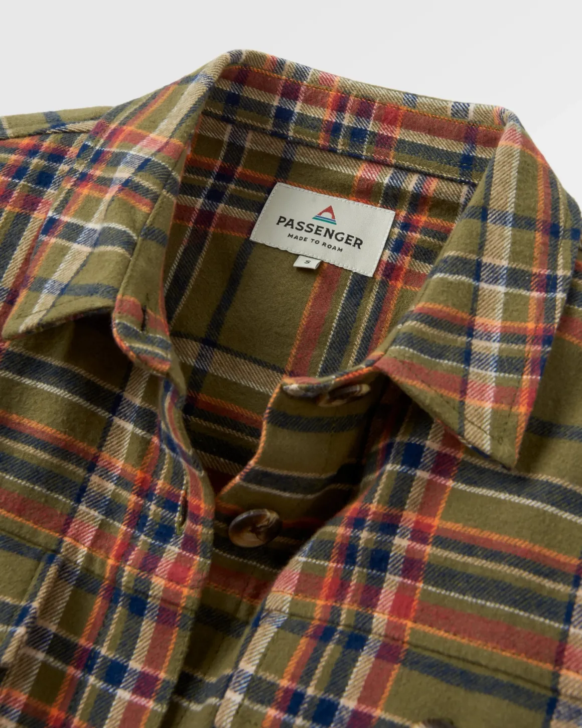 Stella Organic Cotton Long Sleeve Shirt - Khaki Green Check