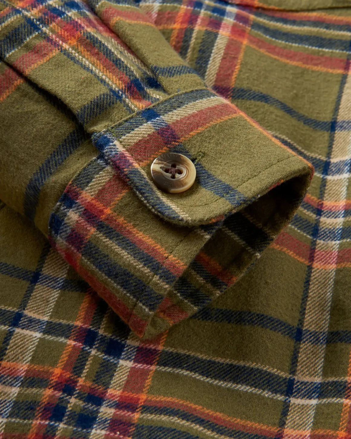 Stella Organic Cotton Long Sleeve Shirt - Khaki Green Check