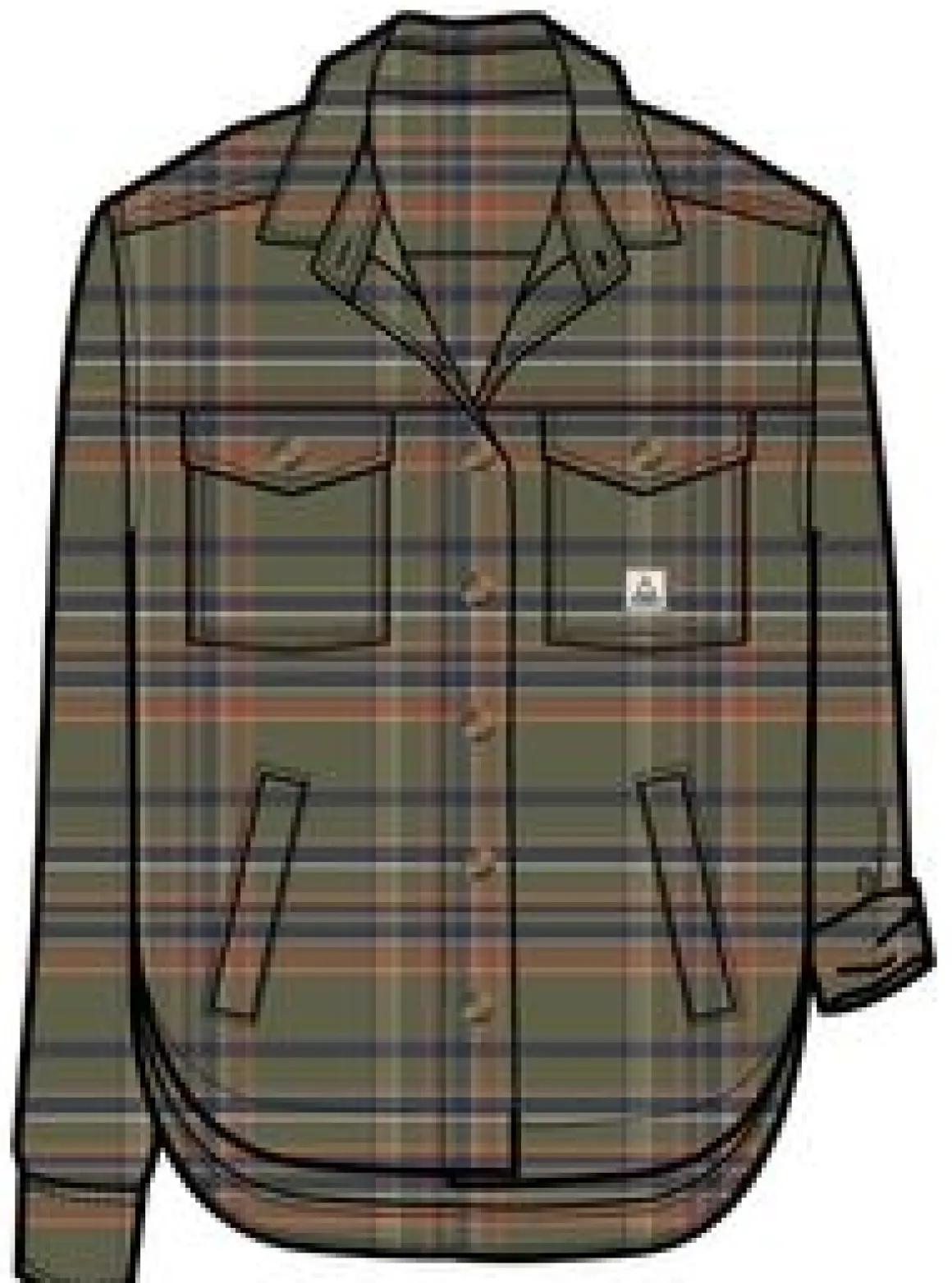 Stella Organic Cotton Long Sleeve Shirt - Khaki Green Check