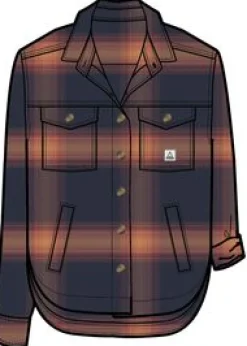 Stella Organic Cotton Long Sleeve Shirt - Rich Navy/ Red Ochre Check