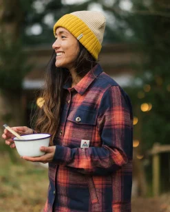 Stella Organic Cotton Long Sleeve Shirt - Rich Navy/ Red Ochre Check