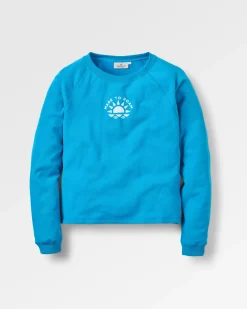 Sunburst Recycled Cotton Sweatshirt - Blue Pool