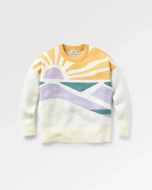 Sunsets Recycled Oversized Knitted Sweater - Marshmallow