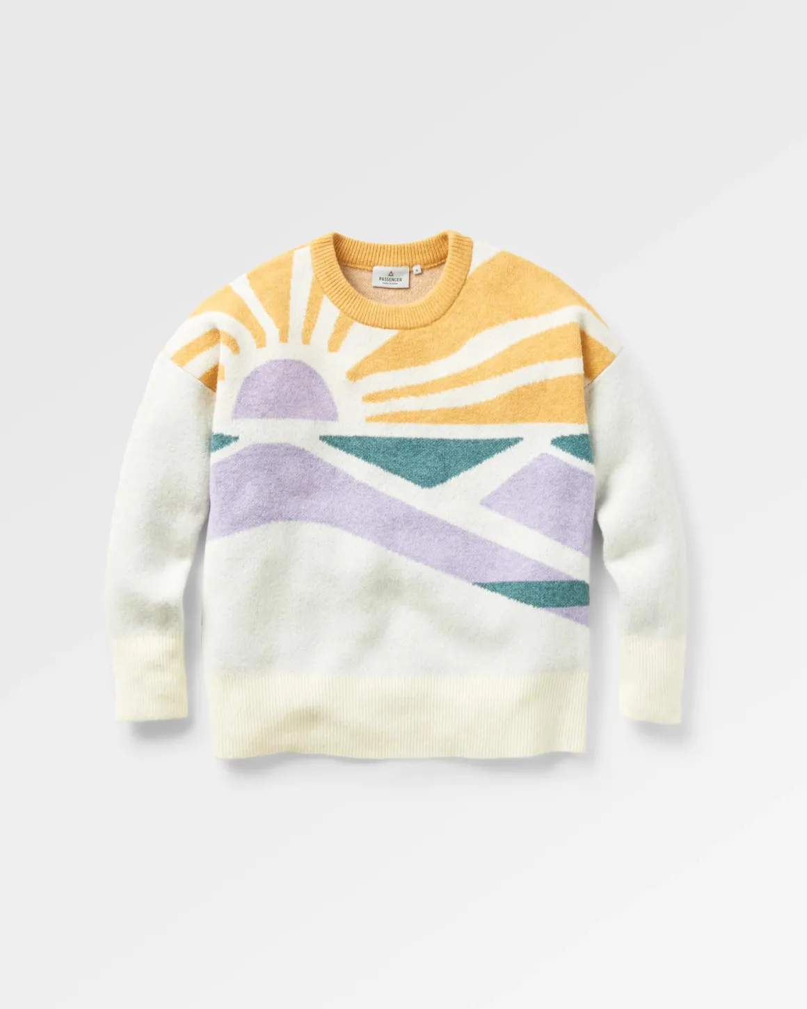 Sunsets Recycled Oversized Knitted Sweater - Marshmallow