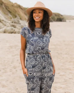 Thimbleberry Jumpsuit - Vintage Patchwork Navy