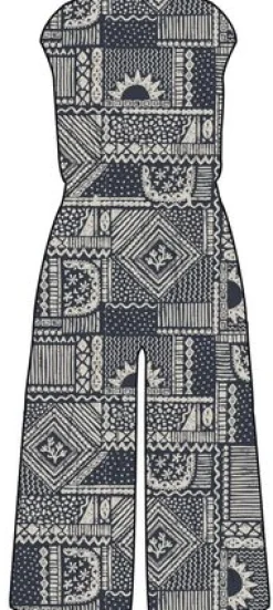 Thimbleberry Jumpsuit - Vintage Patchwork Navy
