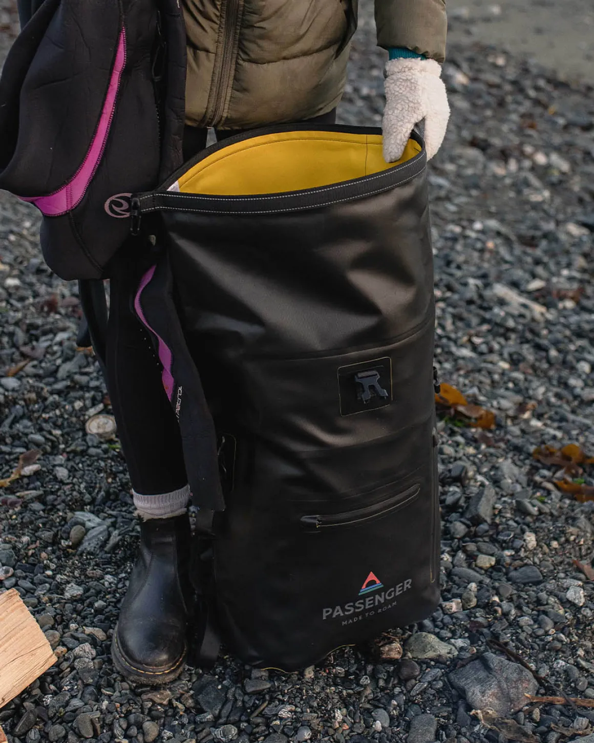Tide 25 Liter Recycled Dry Bag Backpack - Black