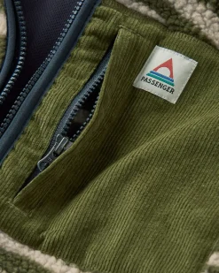 Trekker Recycled Deep-Pile Sherpa Fleece - Strata Khaki Green