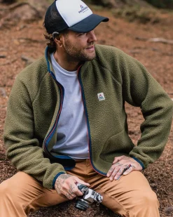 Tripper 2.0 Full Zip Recycled Sherpa Fleece - Khaki Green