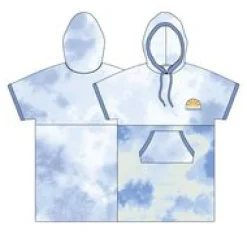 Tulum Recycled Towel Poncho - Tie Dye Cornflower