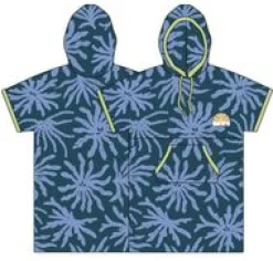 Tulum Recycled Towel Poncho - Seaweed Blue Steel