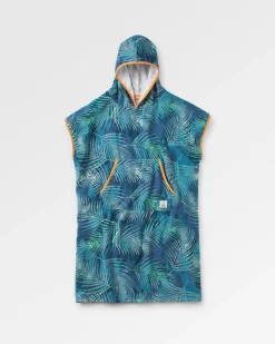 Tulum Recycled Towel Poncho - Palm Camo Moonlight