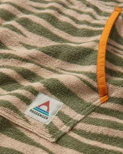 Tulum Recycled Towel Poncho - Strata Khaki Green