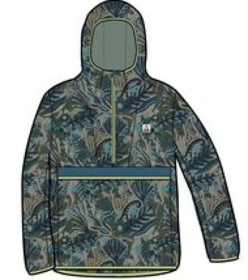 Viento Recycled Windshell Anorak - Abstract Seaweed Pistachio