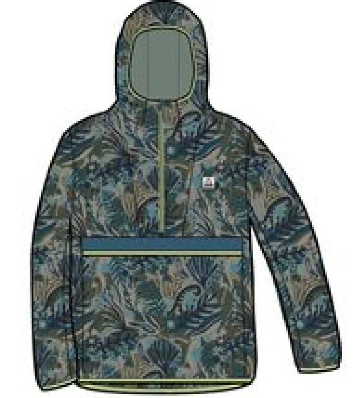 Viento Recycled Windshell Anorak - Abstract Seaweed Pistachio