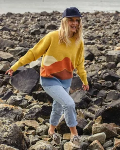 Vista Recycled Knitted Sweater - Amber Gold