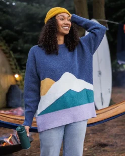 Vista Recycled Knitted Sweater - Dark Denim