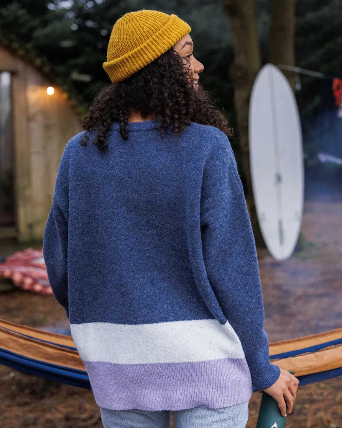 Vista Recycled Knitted Sweater - Dark Denim