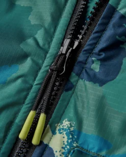 Waves Recycled Sherpa Lined Changing Robe - Alpine Camo Rain Forest