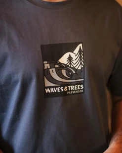 Waves u0026 Trees Organic Cotton T-Shirt - Charcoal