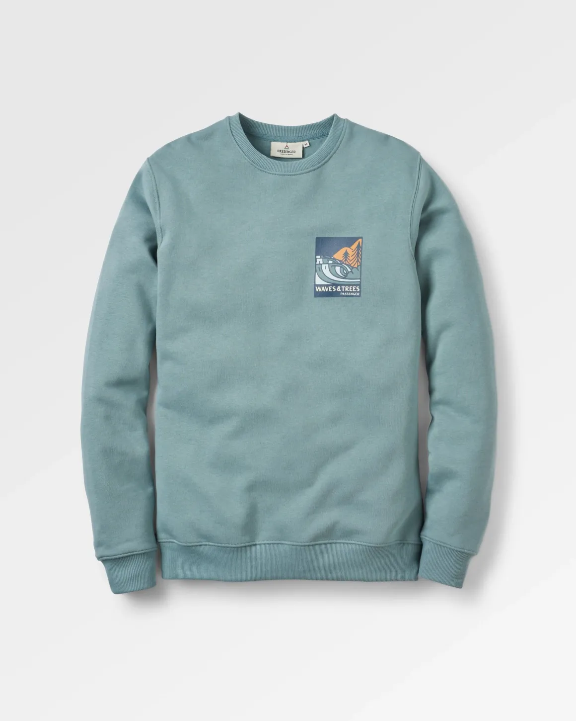 Waves u0026 Trees Organic Cotton Long Sleeve Sweatshirt - Stormy Sea